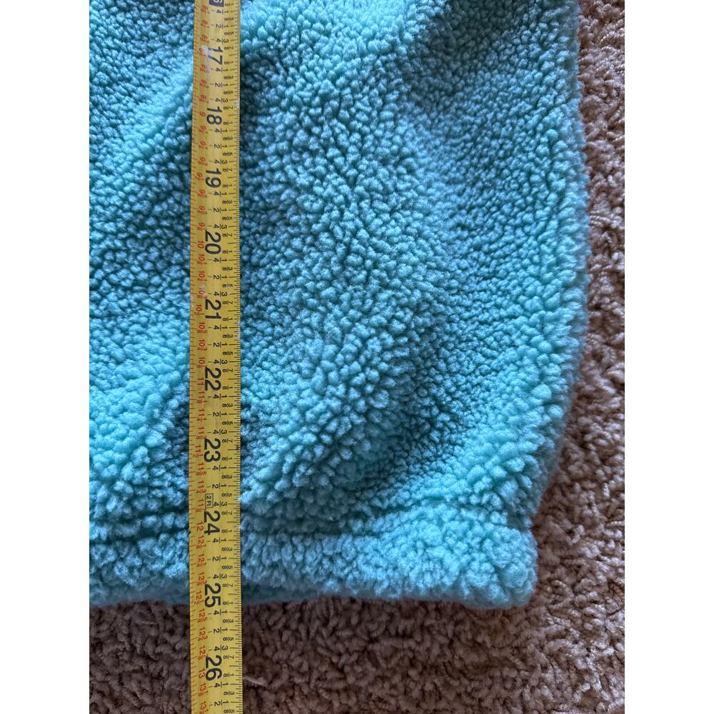 Maui and Sons Original Deep Pile Sherpa Turquoise Blue M Full Zip Hoodie Jacket - Picture 7 of 9